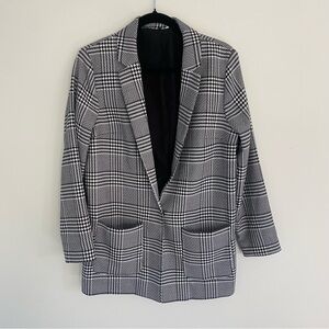 Black and White Plaid Blazer